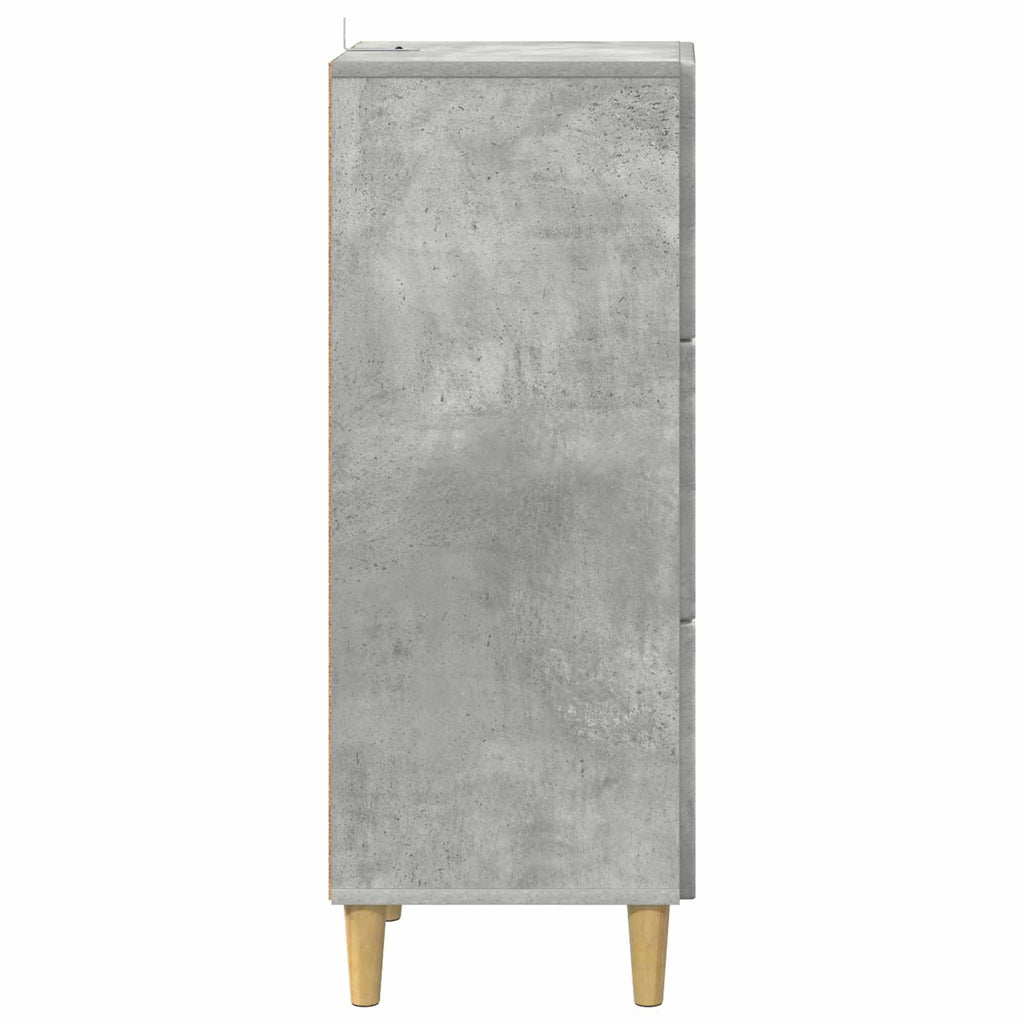 Schubladenschrank Betongrau 33 x 34,5 x 90 cm Holzwerkstoff