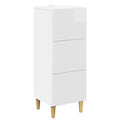 Schubladenschrank Hochglanz Weiß 33 x 34,5 x 90 cm