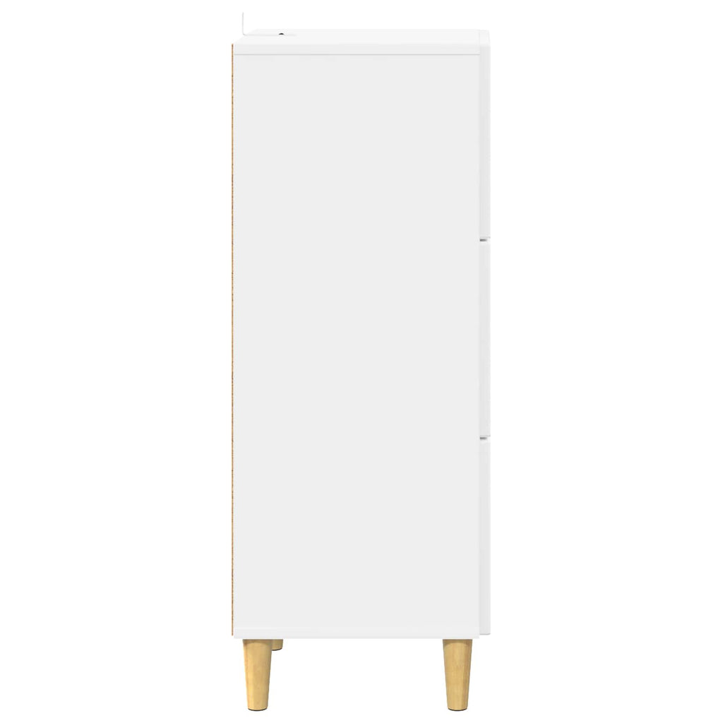 Schubladenschrank Hochglanz Weiß 33 x 34,5 x 90 cm