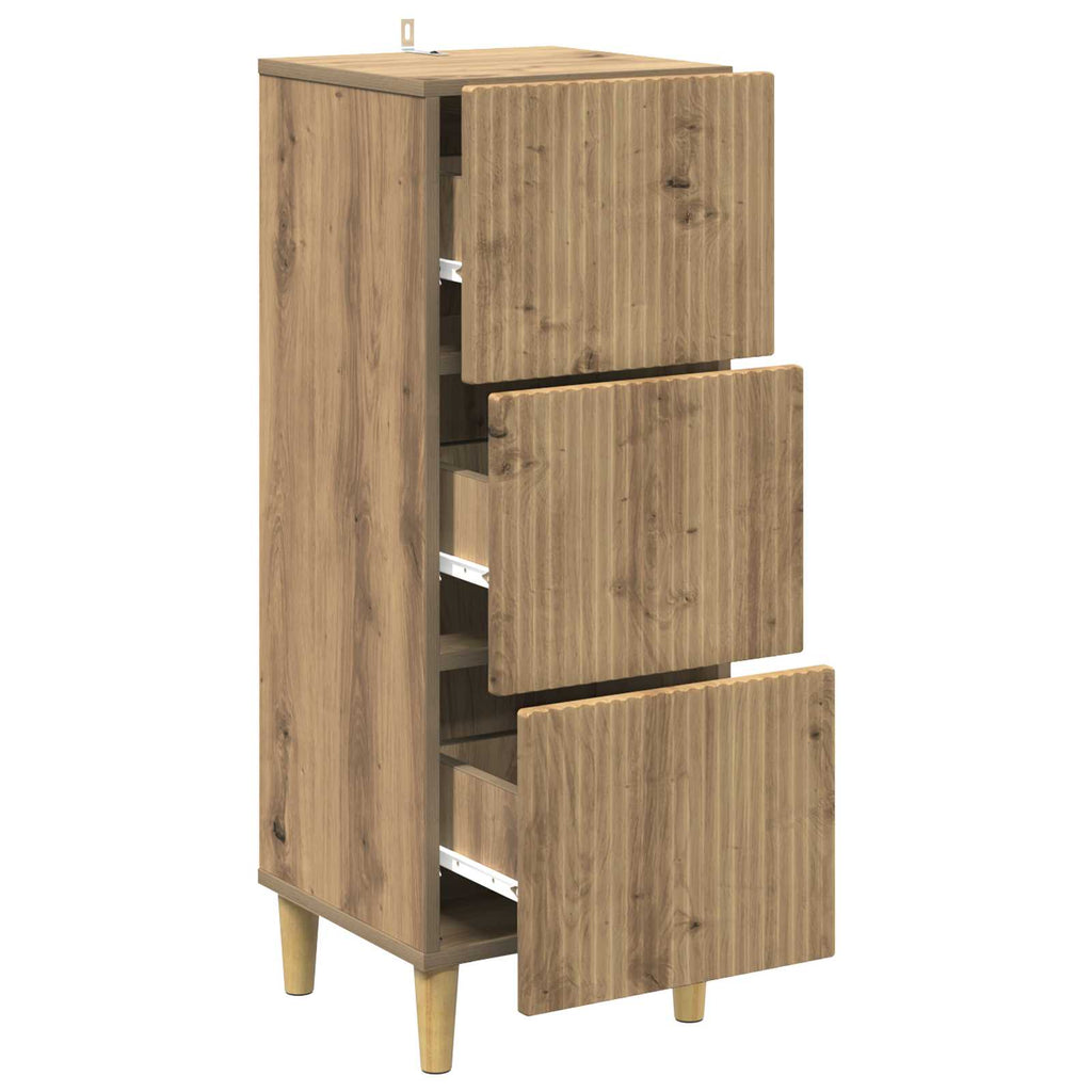 Schubladenschrank Artisan-Eiche 33 x 34,5 x 90 cm Holzwerkstoff