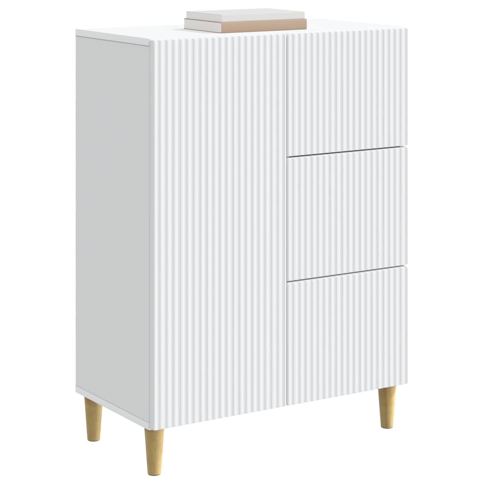 Sideboard mit Schubladen Weiß 66 x 34,5 x 90 cm Holzwerkstoff