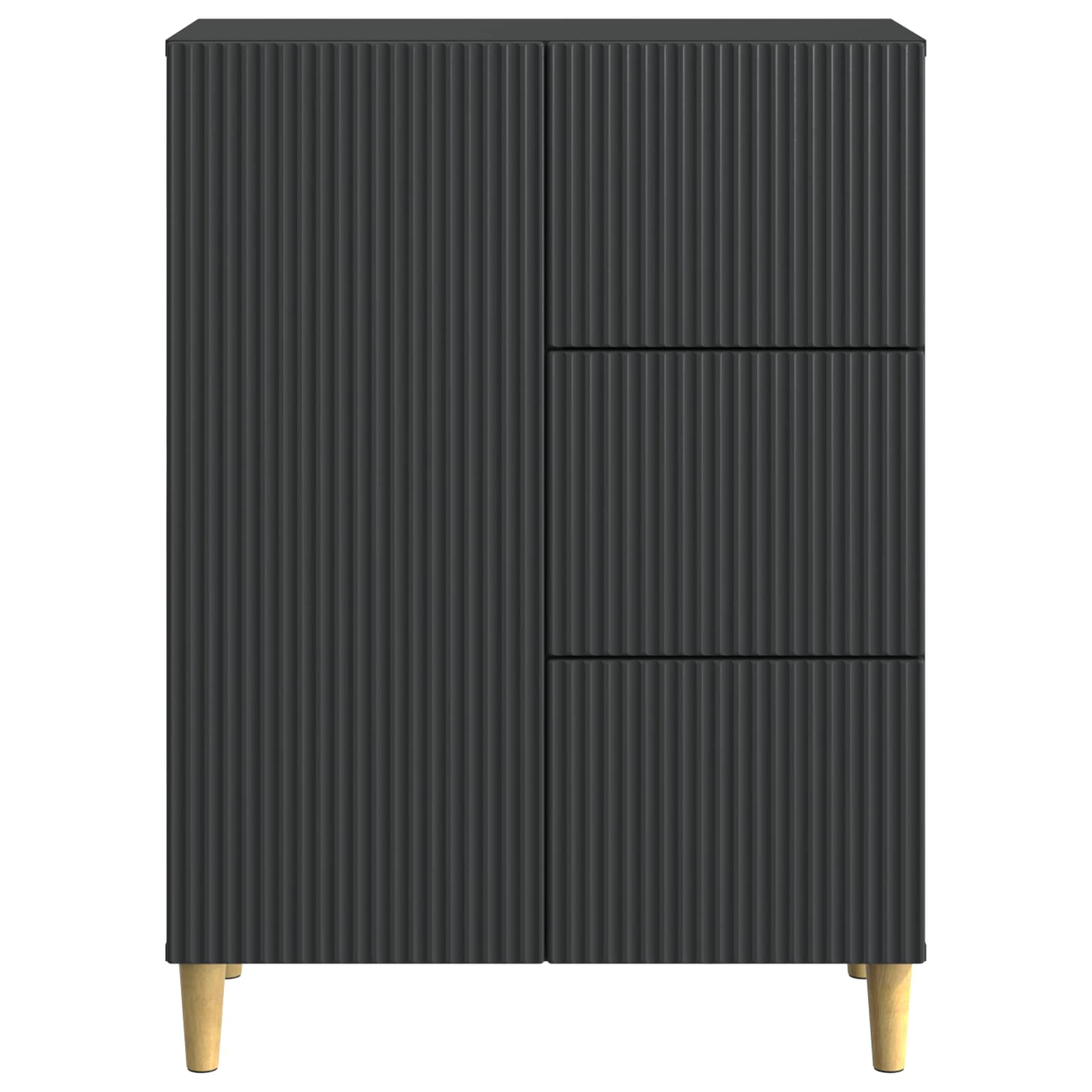 Sideboard Schwarz 66 x 34,5 x 90 cm Holzwerkstoff
