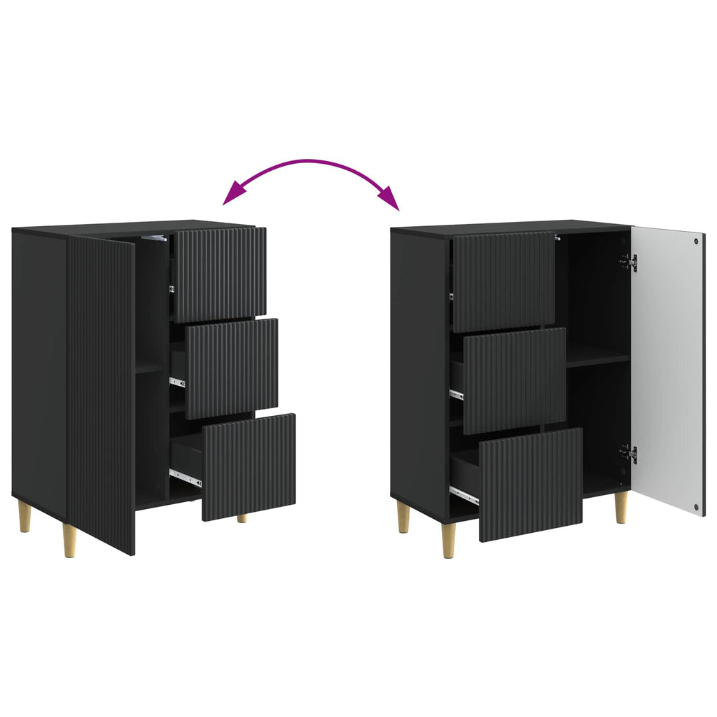 Sideboard Schwarz 66 x 34,5 x 90 cm Holzwerkstoff
