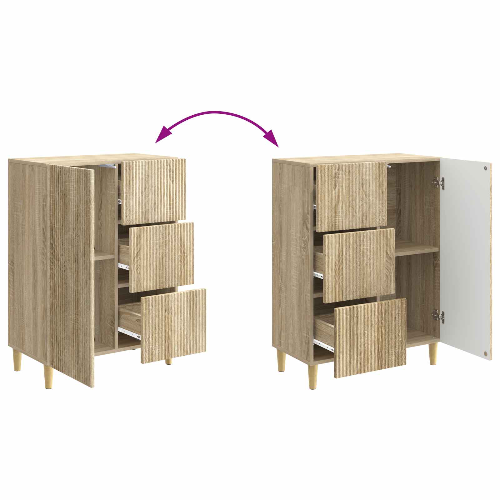 Sideboard Sonoma-Eiche 66 x 34,5 x 90 cm Holzwerkstoff