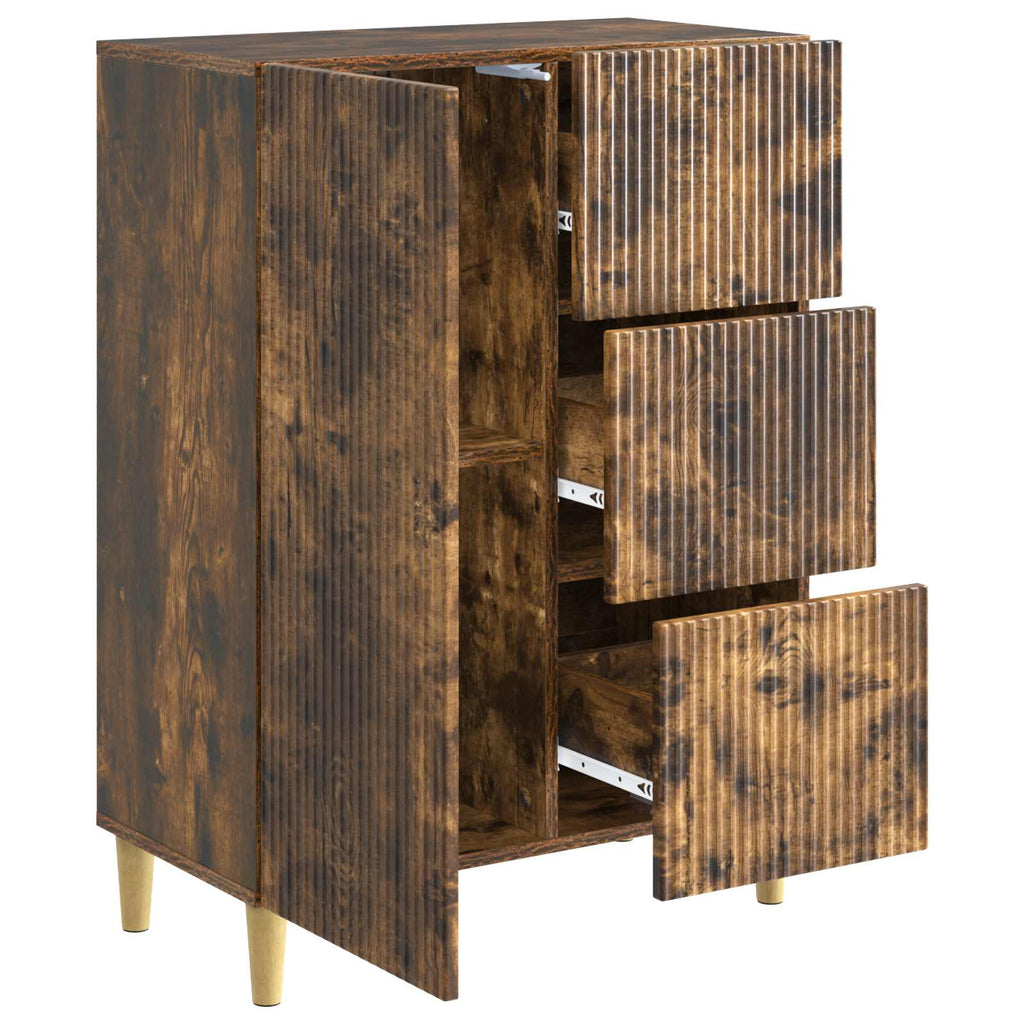 Sideboard Geräucherte Eiche 66 x 34,5 x 90 cm Holzwerkstoff