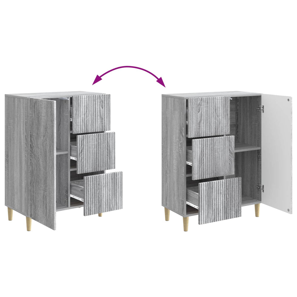Sideboard Graues Sonoma 66 x 34,5 x 90 cm Holzwerkstoff