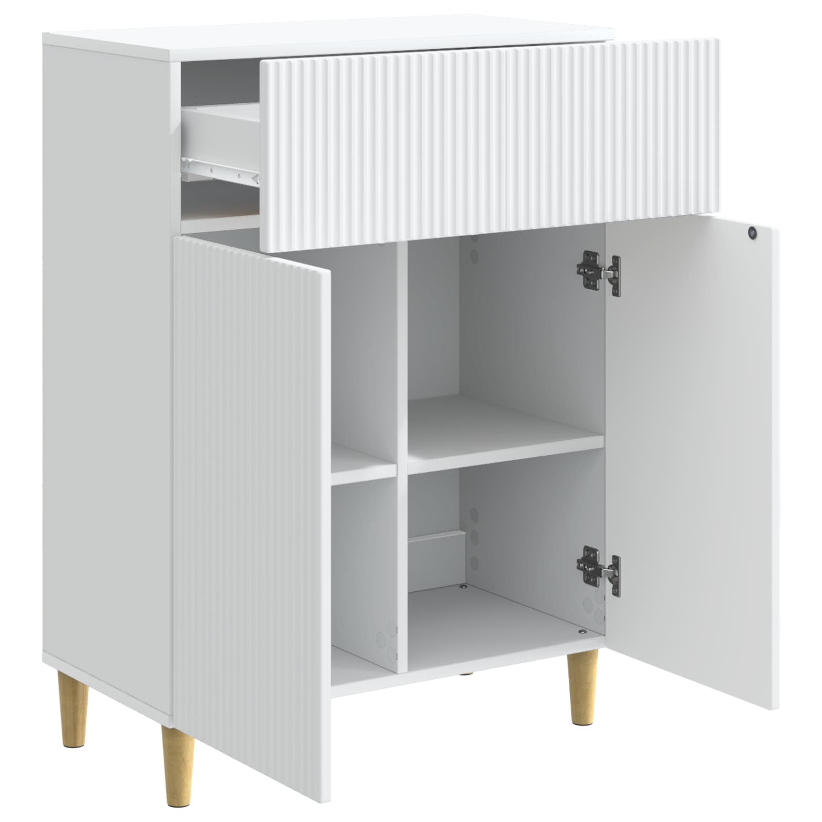 Sideboard mit Schubladen Weiß 66 x 34,5 x 90 cm Holzwerkstoff