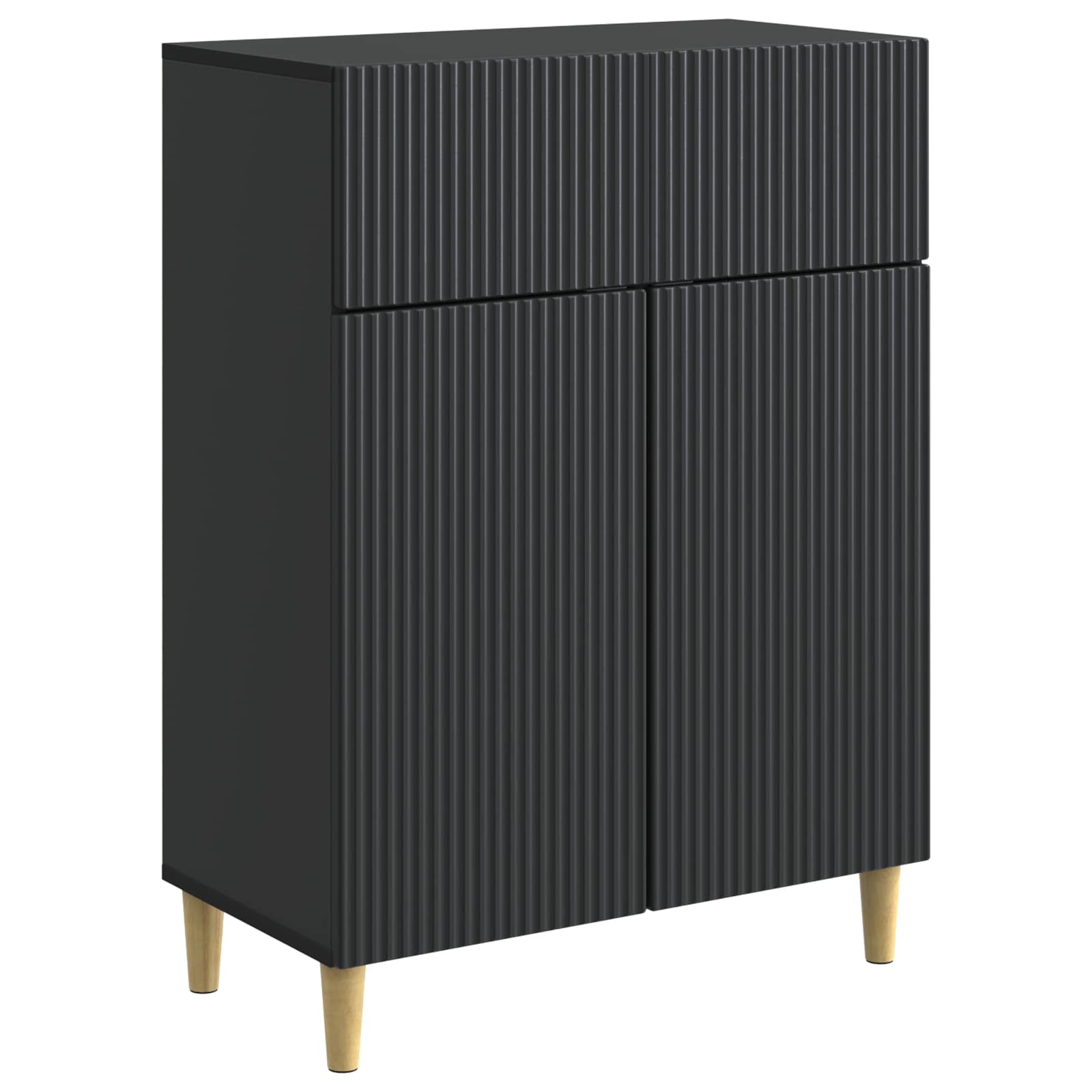 Sideboard Schwarz 66 x 34,5 x 90 cm Holzwerkstoff