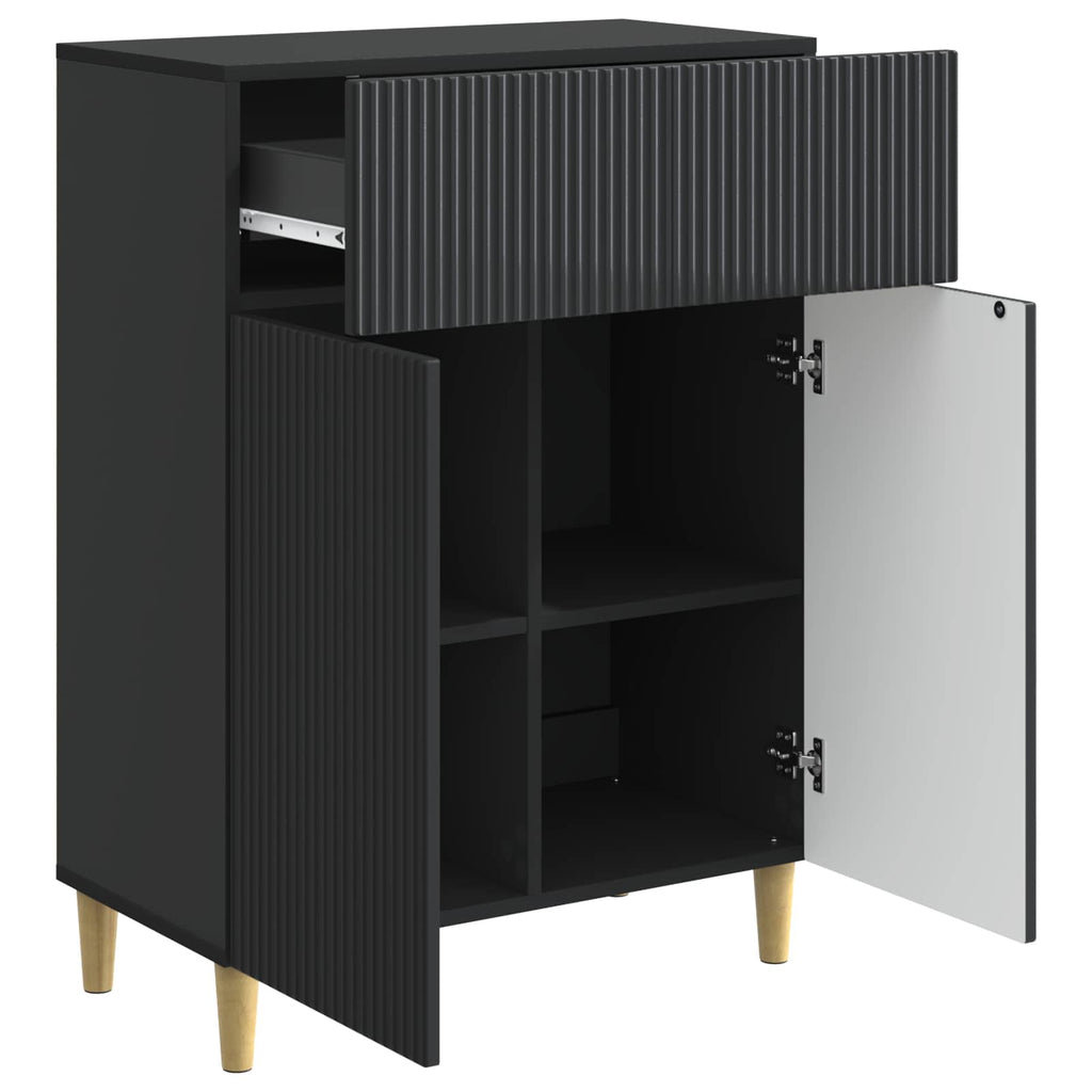 Sideboard Schwarz 66 x 34,5 x 90 cm Holzwerkstoff