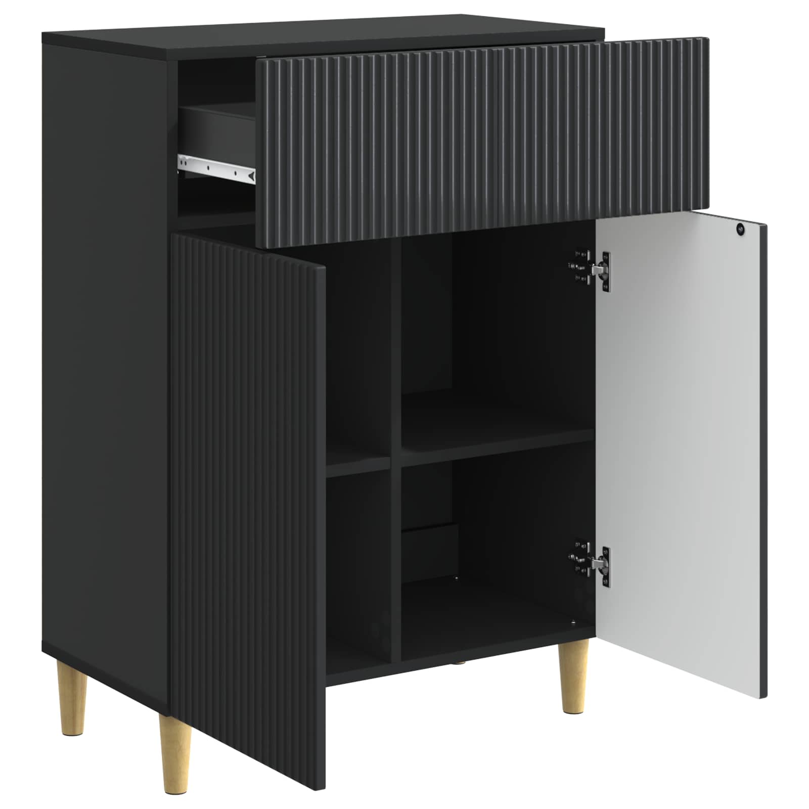Sideboard Schwarz 66 x 34,5 x 90 cm Holzwerkstoff