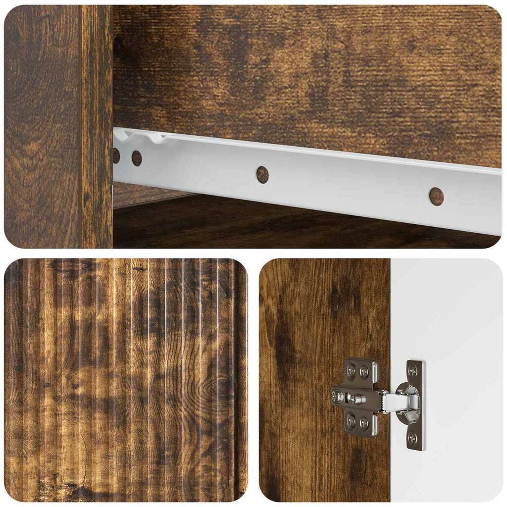 Sideboard Geräucherte Eiche 66 x 34,5 x 90 cm Holzwerkstoff