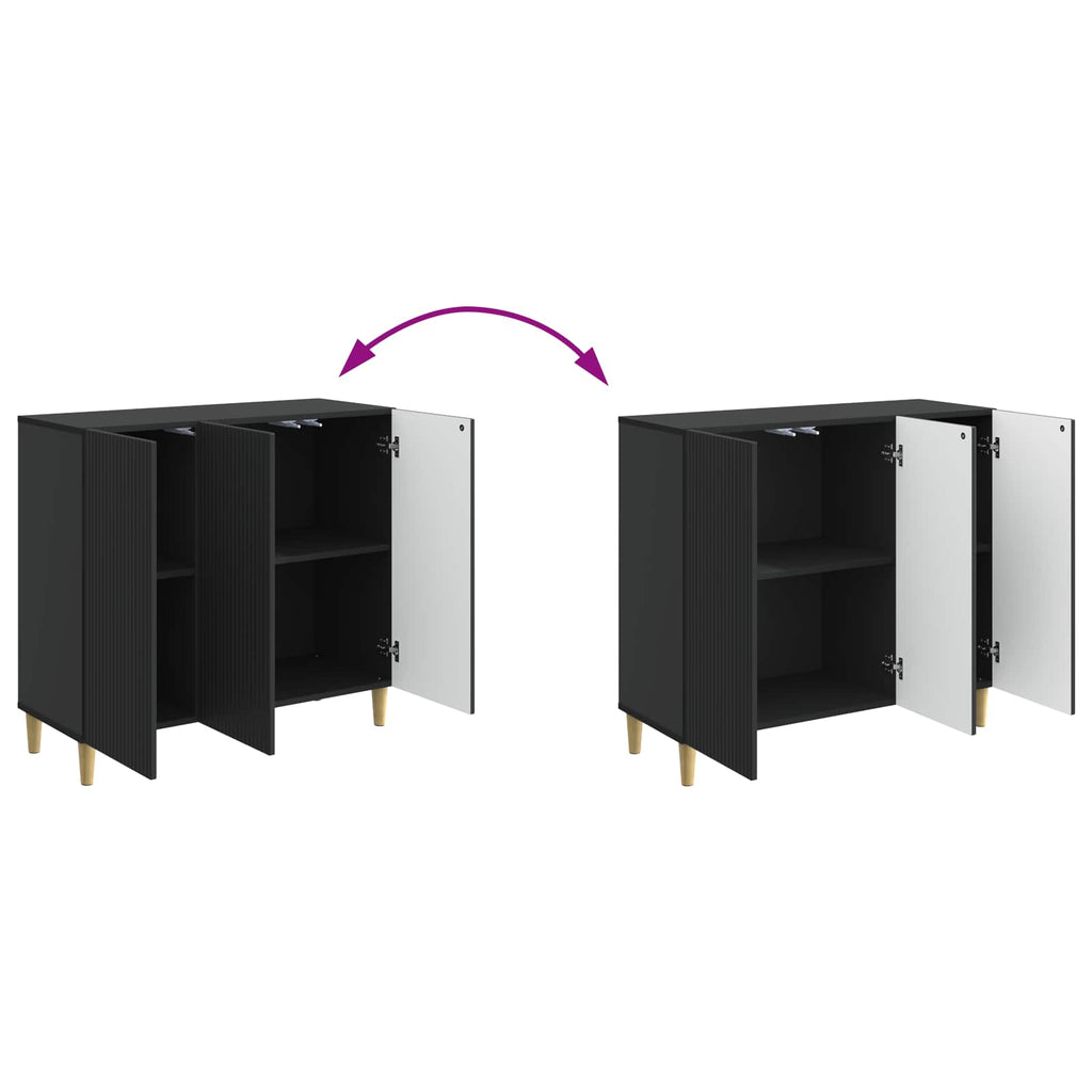 Sideboard Schwarz 89 x 34,5 x 80 cm Holzwerkstoff