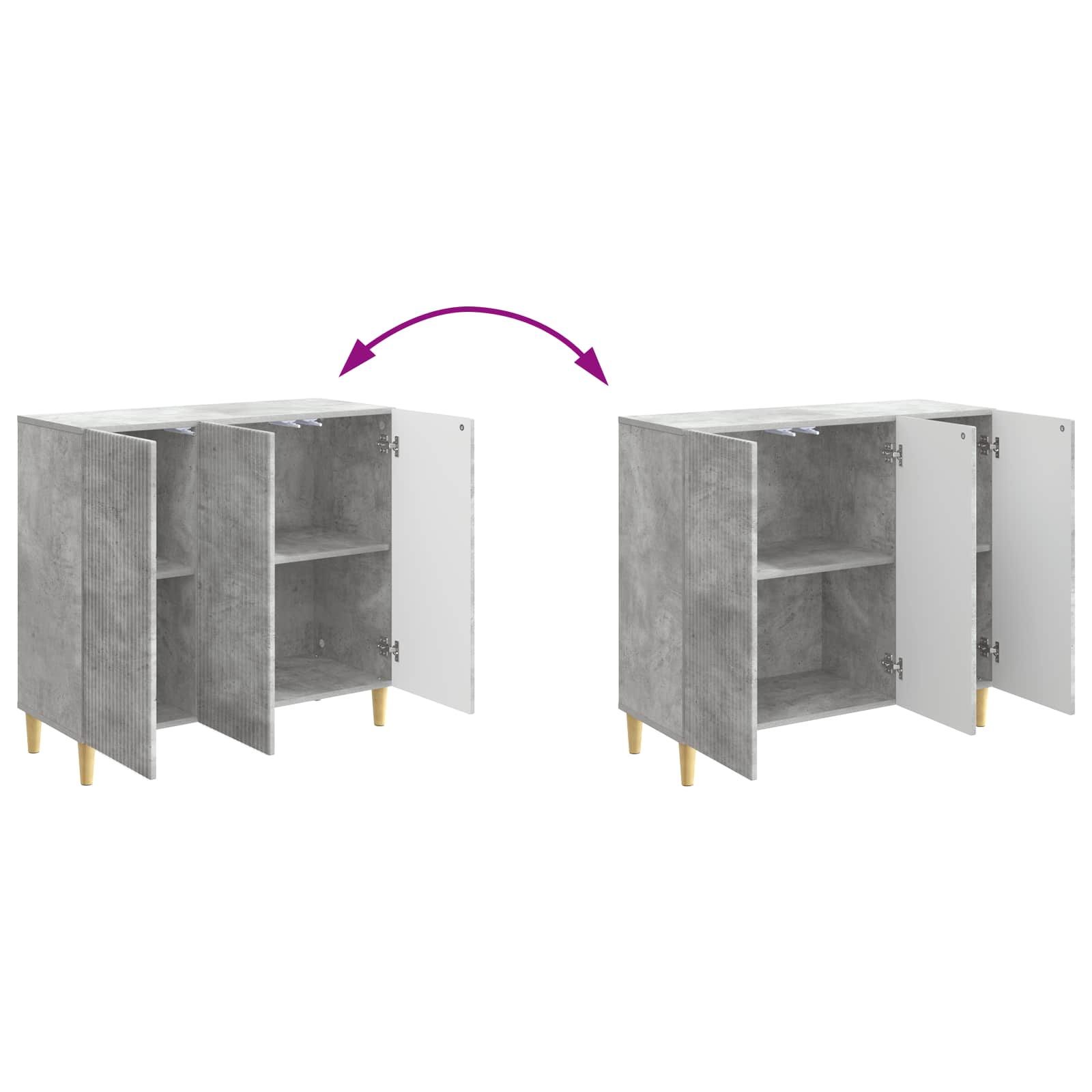 Sideboard Betongrau 89 x 34,5 x 80 cm Holzwerkstoff