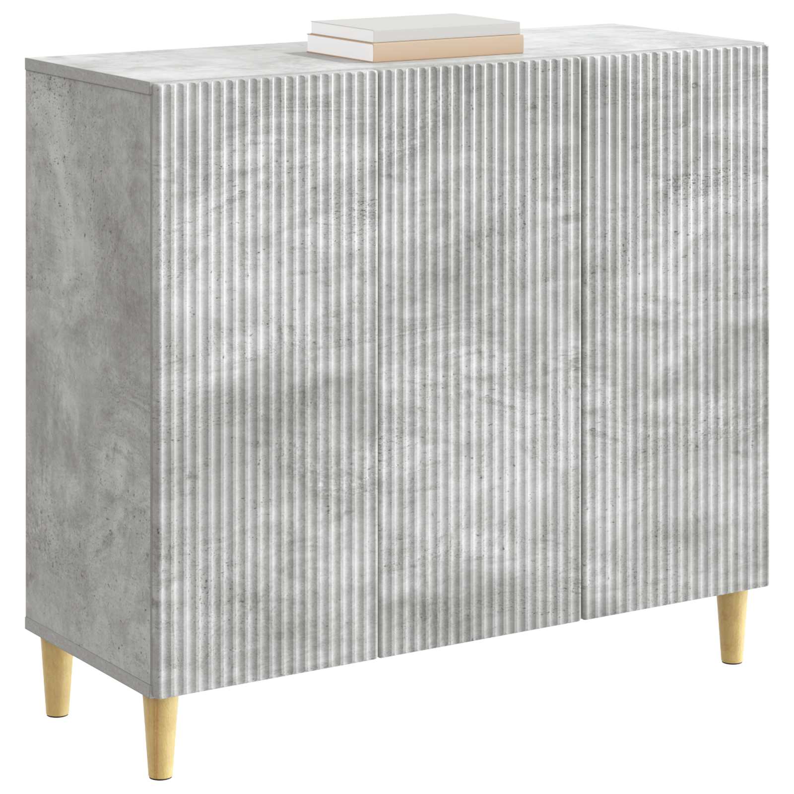 Sideboard Betongrau 89 x 34,5 x 80 cm Holzwerkstoff