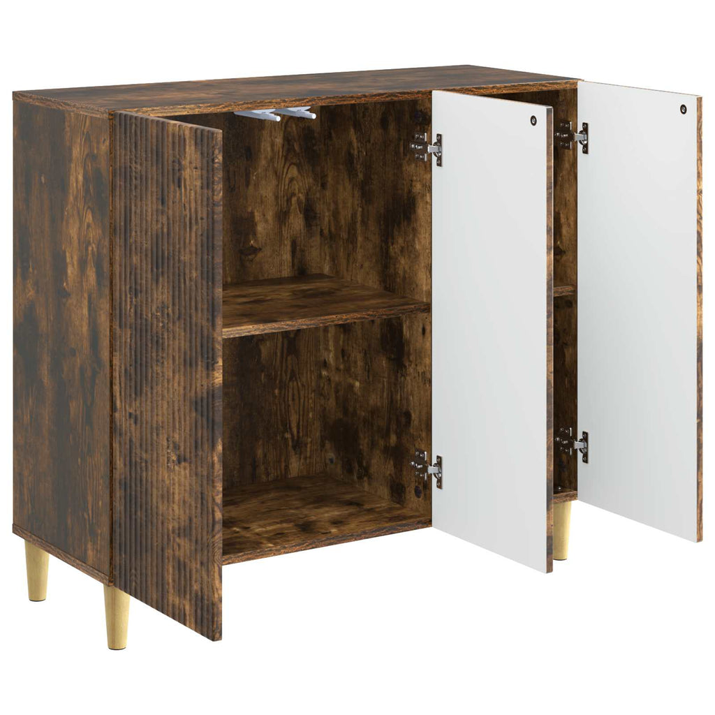 Sideboard Geräucherte Eiche 89 x 34,5 x 80 cm Holzwerkstoff