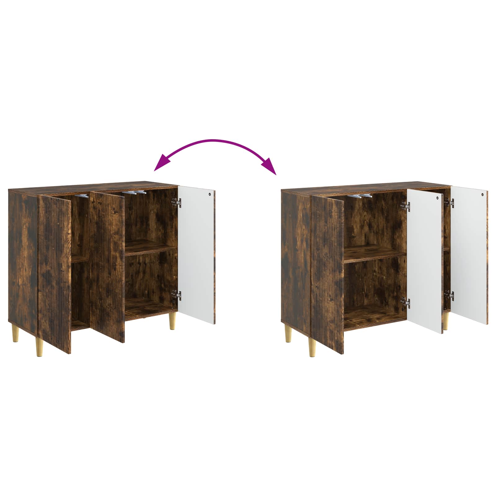 Sideboard Geräucherte Eiche 89 x 34,5 x 80 cm Holzwerkstoff