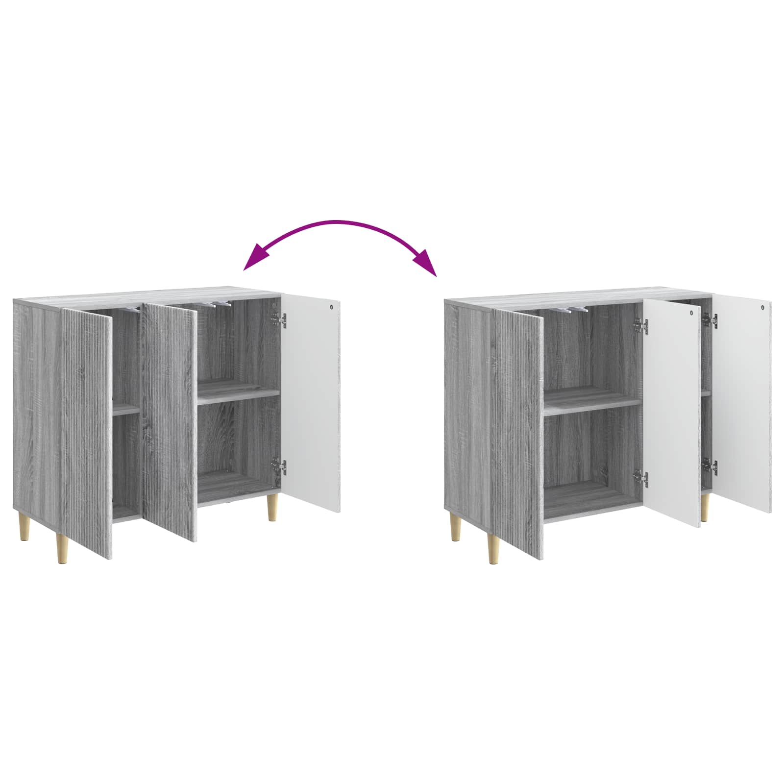 Sideboard Graues Sonoma 89 x 34,5 x 80 cm Holzwerkstoff