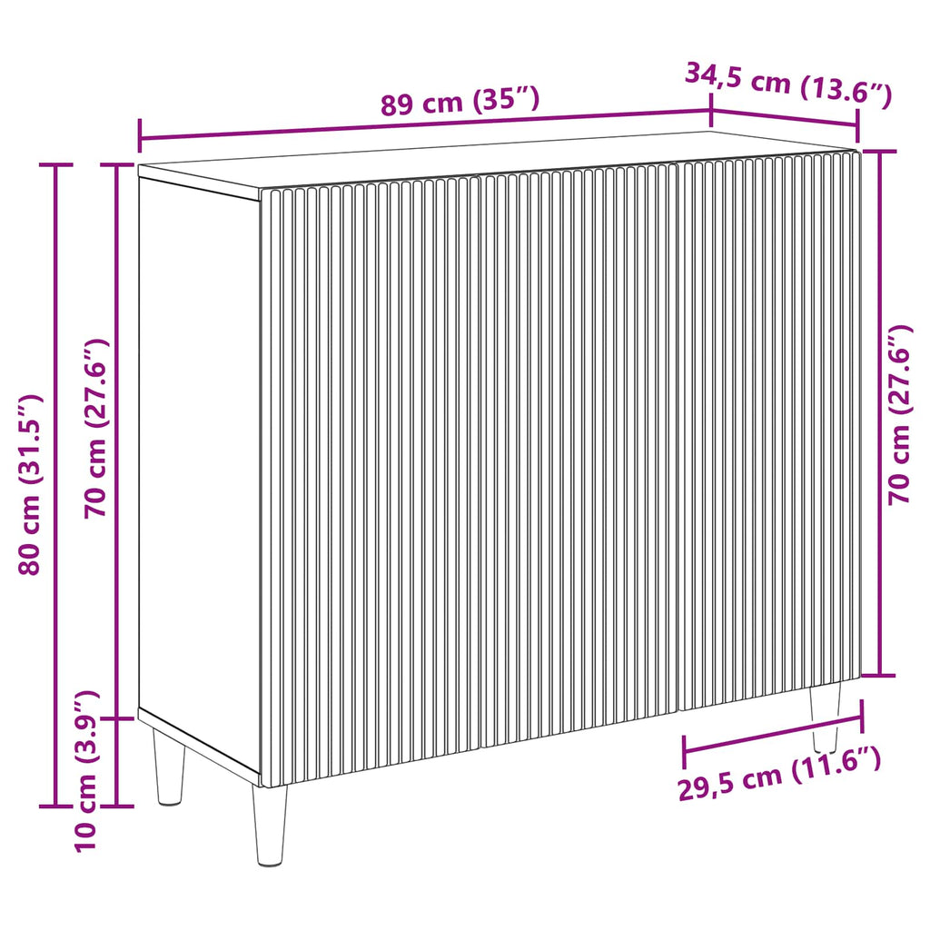 Sideboard Altholz 89 x 34,5 x 80 cm Holzwerkstoff