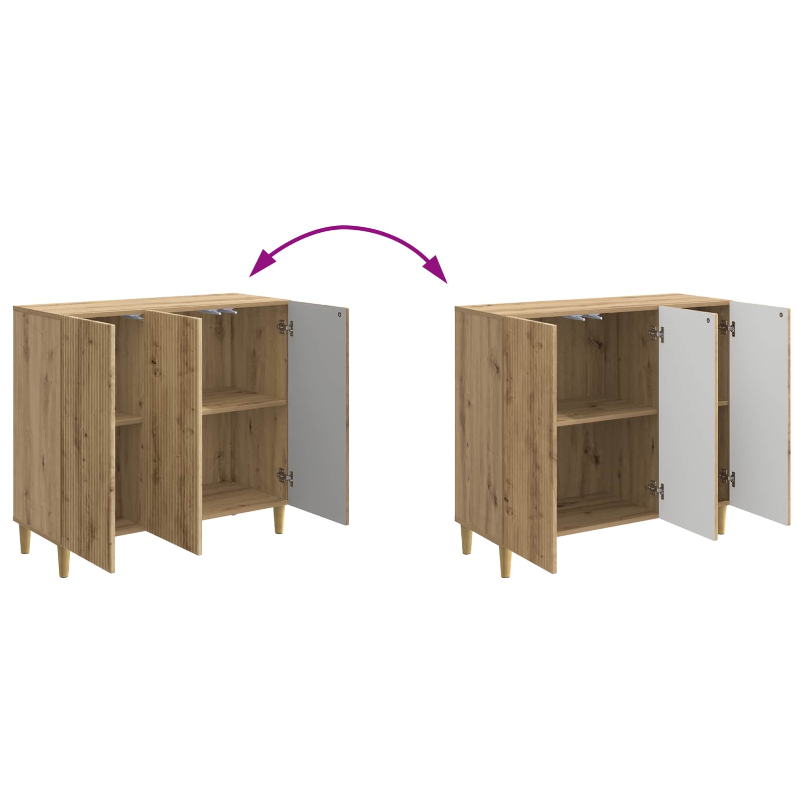 Sideboard Artisan-Eiche 89 x 34,5 x 80 cm Holzwerkstoff