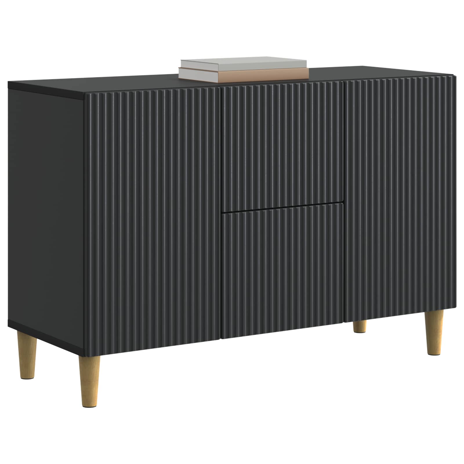 Sideboard Schwarz 89 x 34,5 x 60 cm Holzwerkstoff