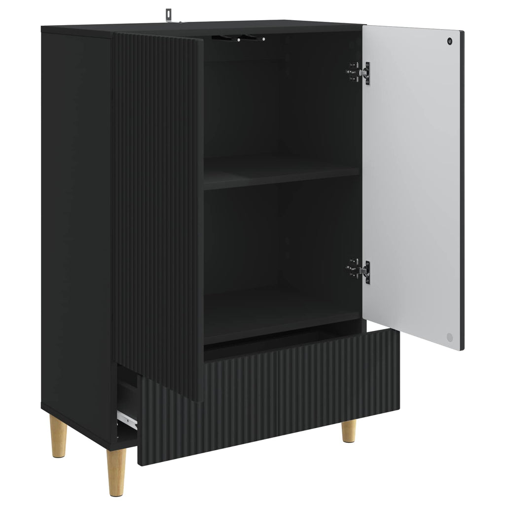 Sideboard Schwarz 66 x 34,5 x 95 cm Holzwerkstoff