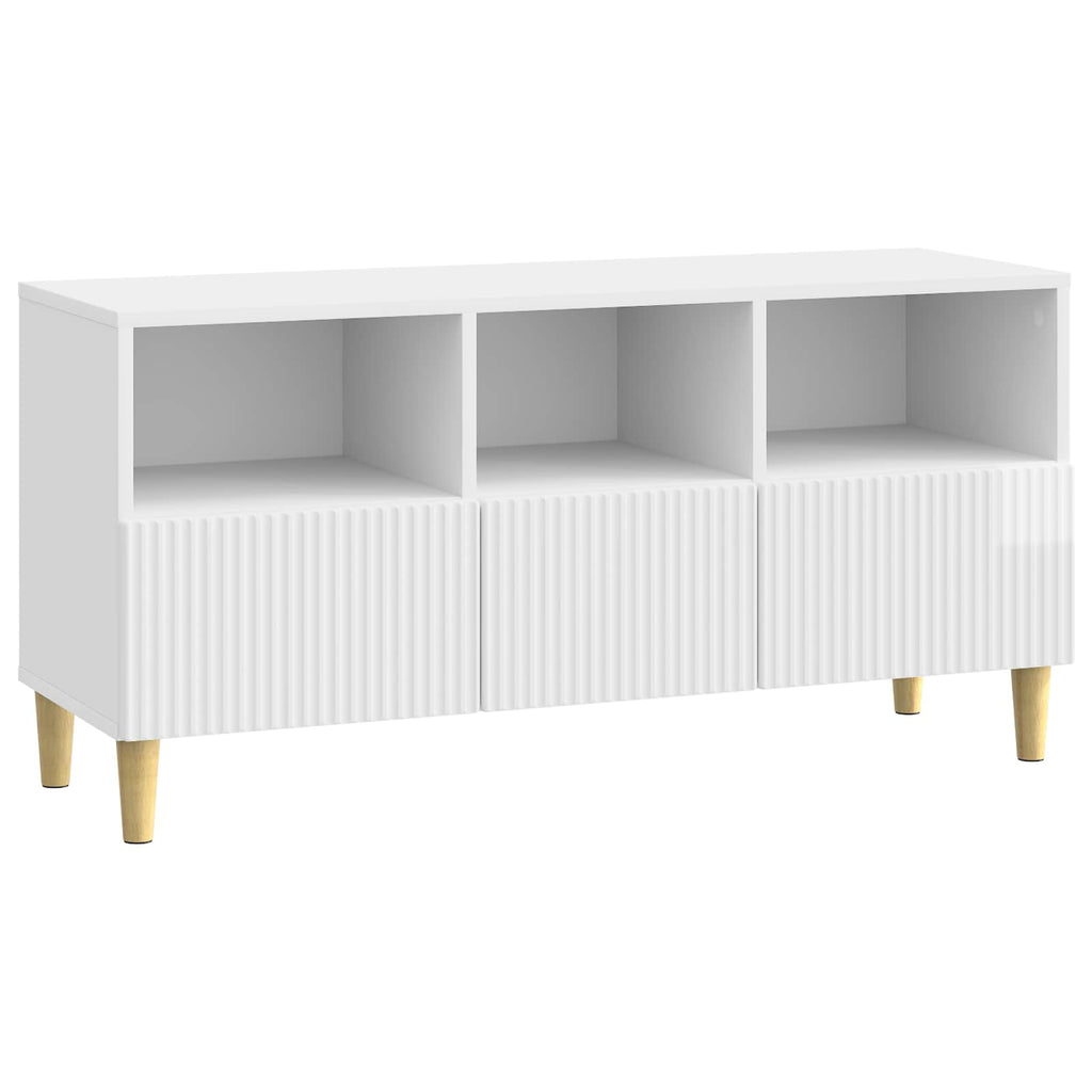 TV-Schränk Hochglanz Weiß 102 x 34,5 x 50 cm Holzwerkstoff