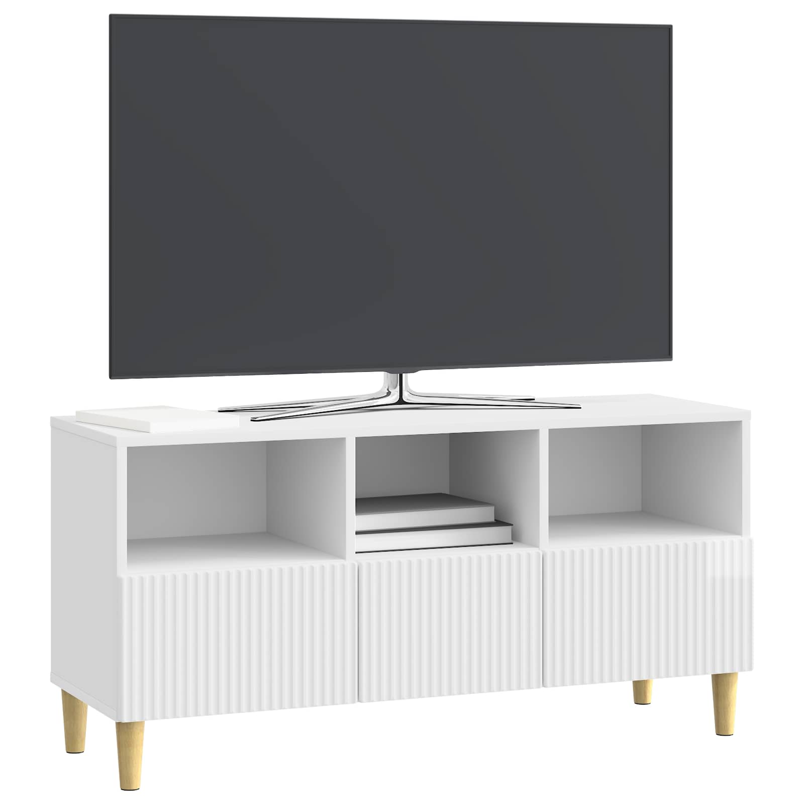 TV-Schränk Hochglanz Weiß 102 x 34,5 x 50 cm Holzwerkstoff