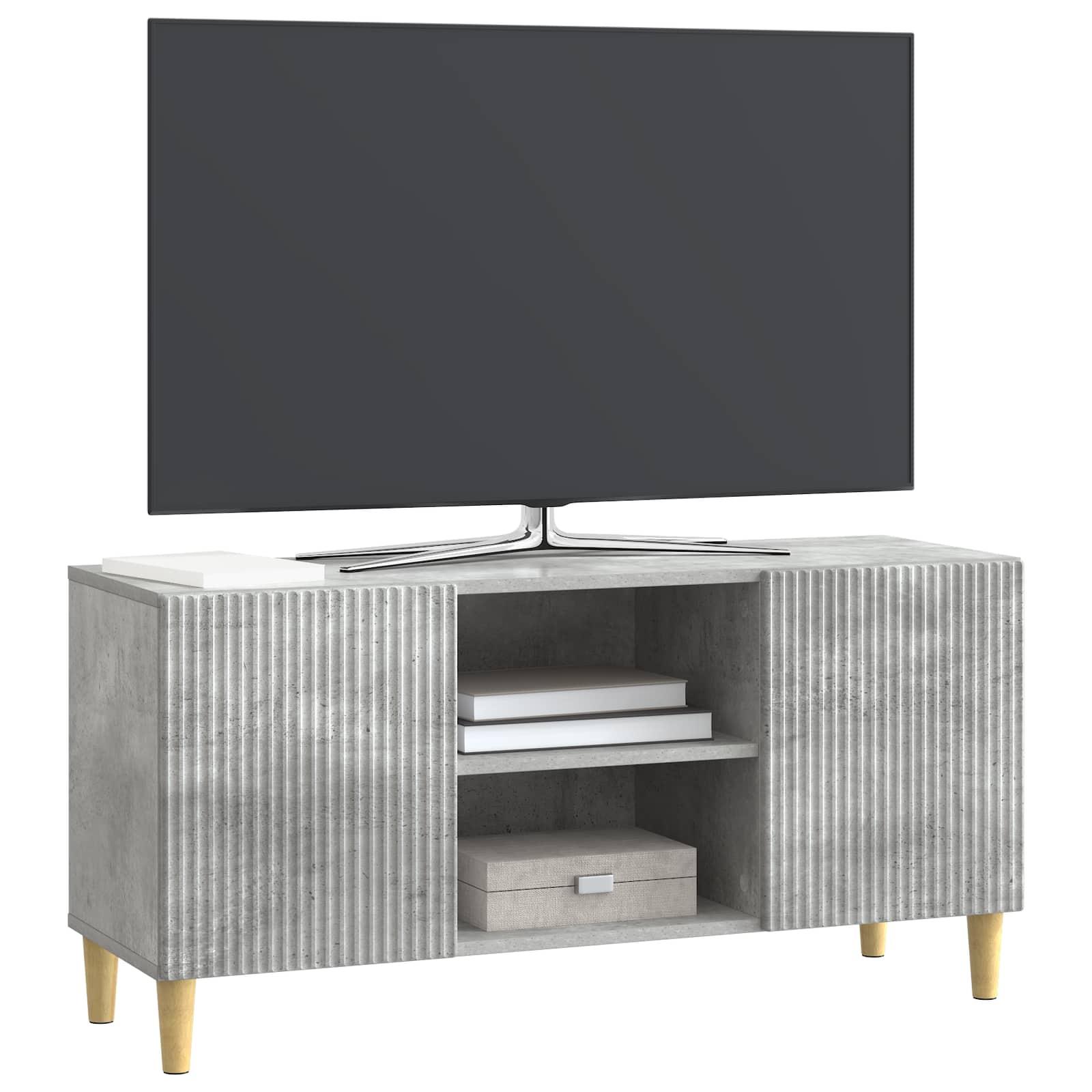 TV-Schränk Betongrau 102 x 34,5 x 50 cm Holzwerkstoff