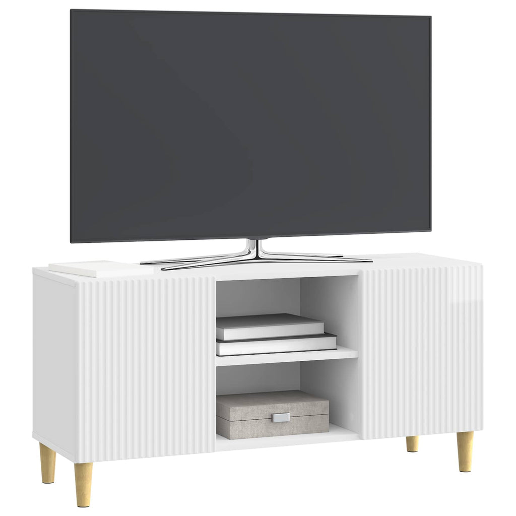 TV-Schränk Hochglanz Weiß 102 x 34,5 x 50 cm Holzwerkstoff