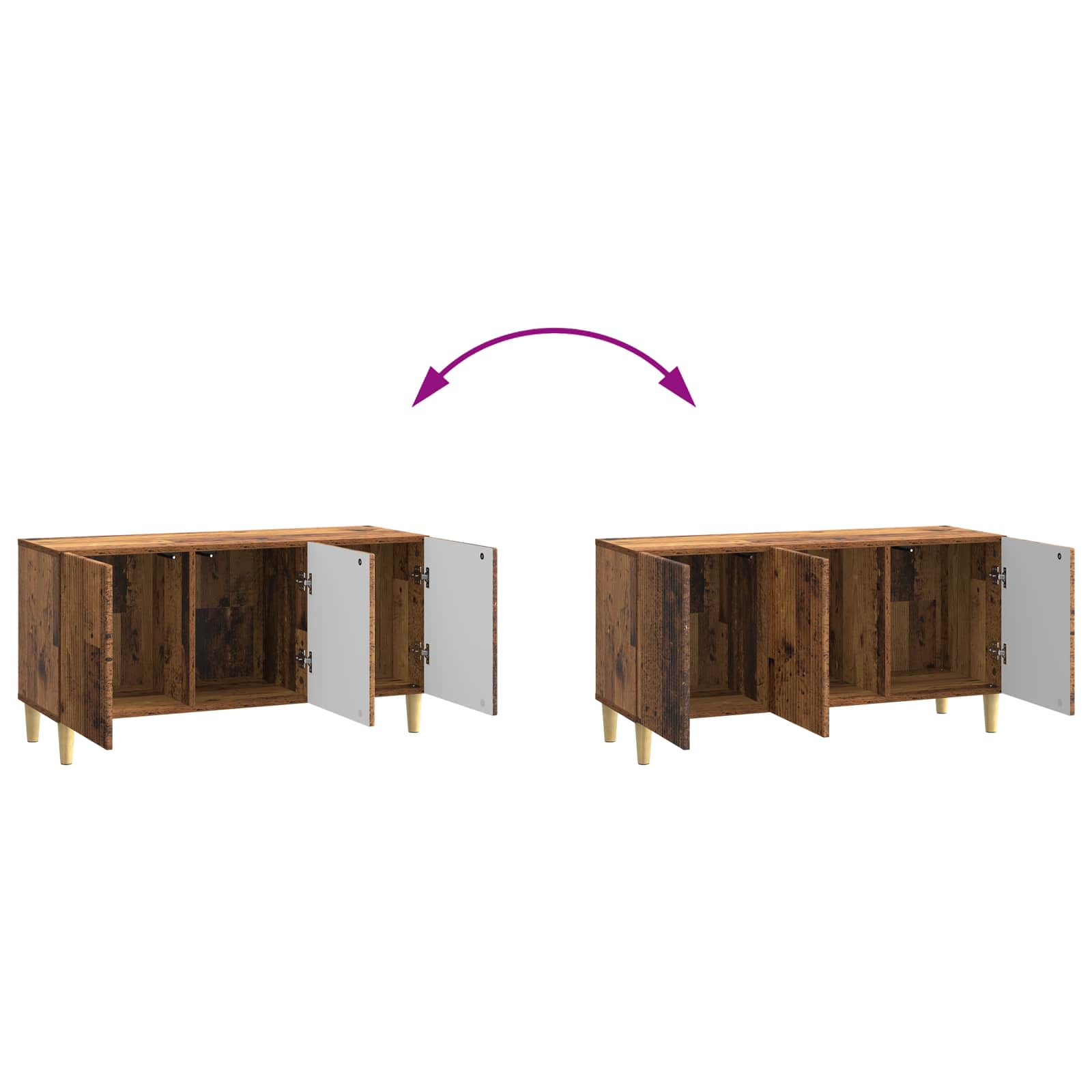 TV-Schränk Altholz 99 x 34,5 x 50 cm Holzwerkstoff