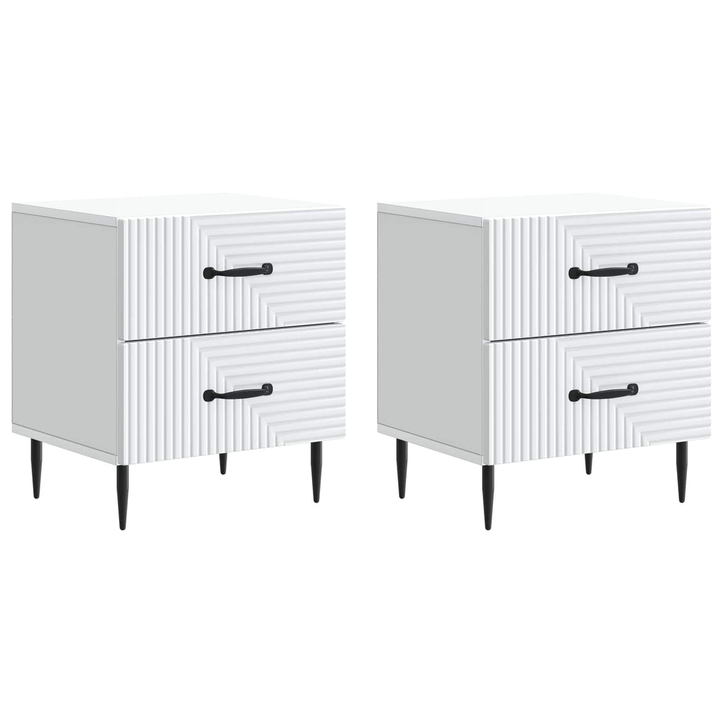 Nachttisch 2 pcs Weiß 43 x 34,5 x 47,5 cm Holzwerkstoff