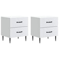 Nachttisch 2 pcs Weiß 43 x 34,5 x 47,5 cm Holzwerkstoff