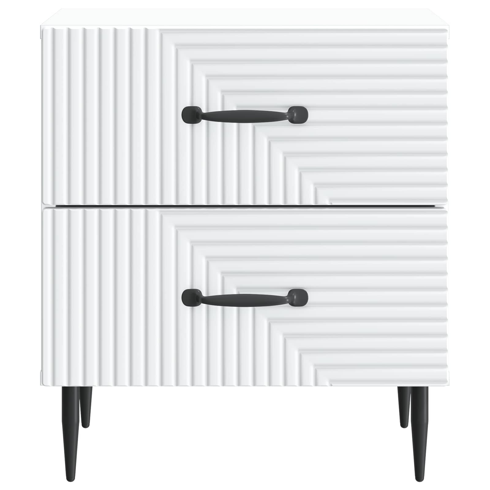 Nachttisch 2 pcs Weiß 43 x 34,5 x 47,5 cm Holzwerkstoff