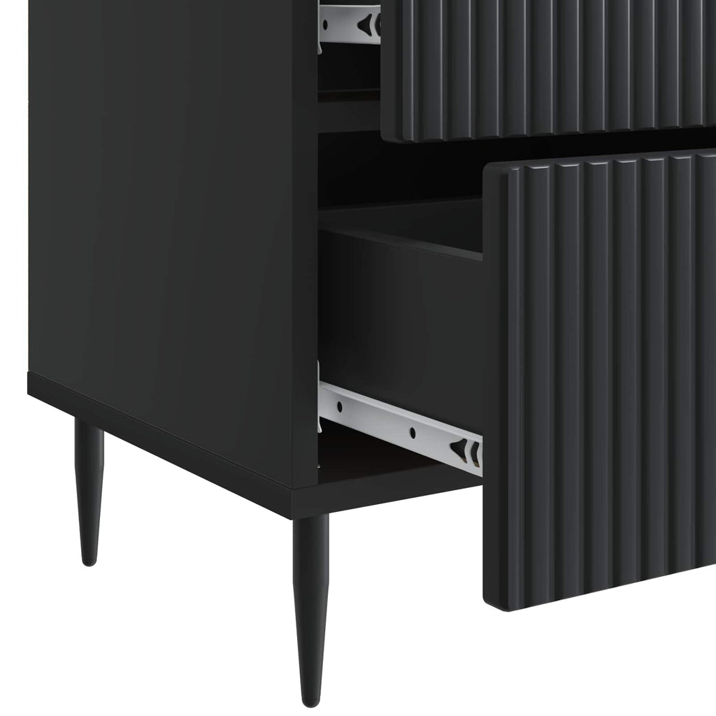 Nachttisch 2 pcs Schwarz 43 x 34,5 x 47,5 cm Holzwerkstoff