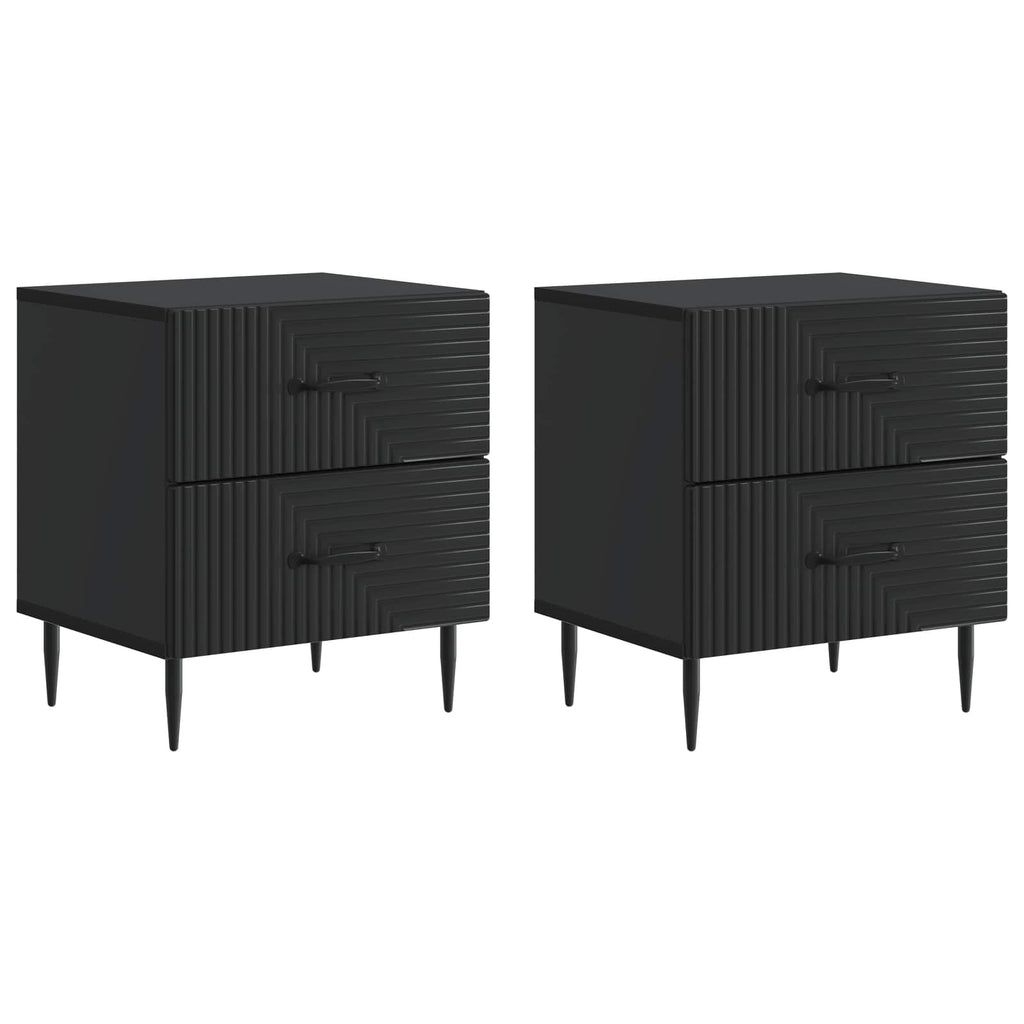 Nachttisch 2 pcs Schwarz 43 x 34,5 x 47,5 cm Holzwerkstoff