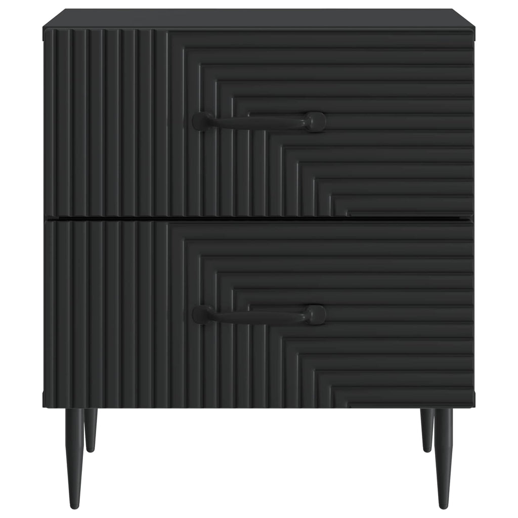 Nachttisch 2 pcs Schwarz 43 x 34,5 x 47,5 cm Holzwerkstoff