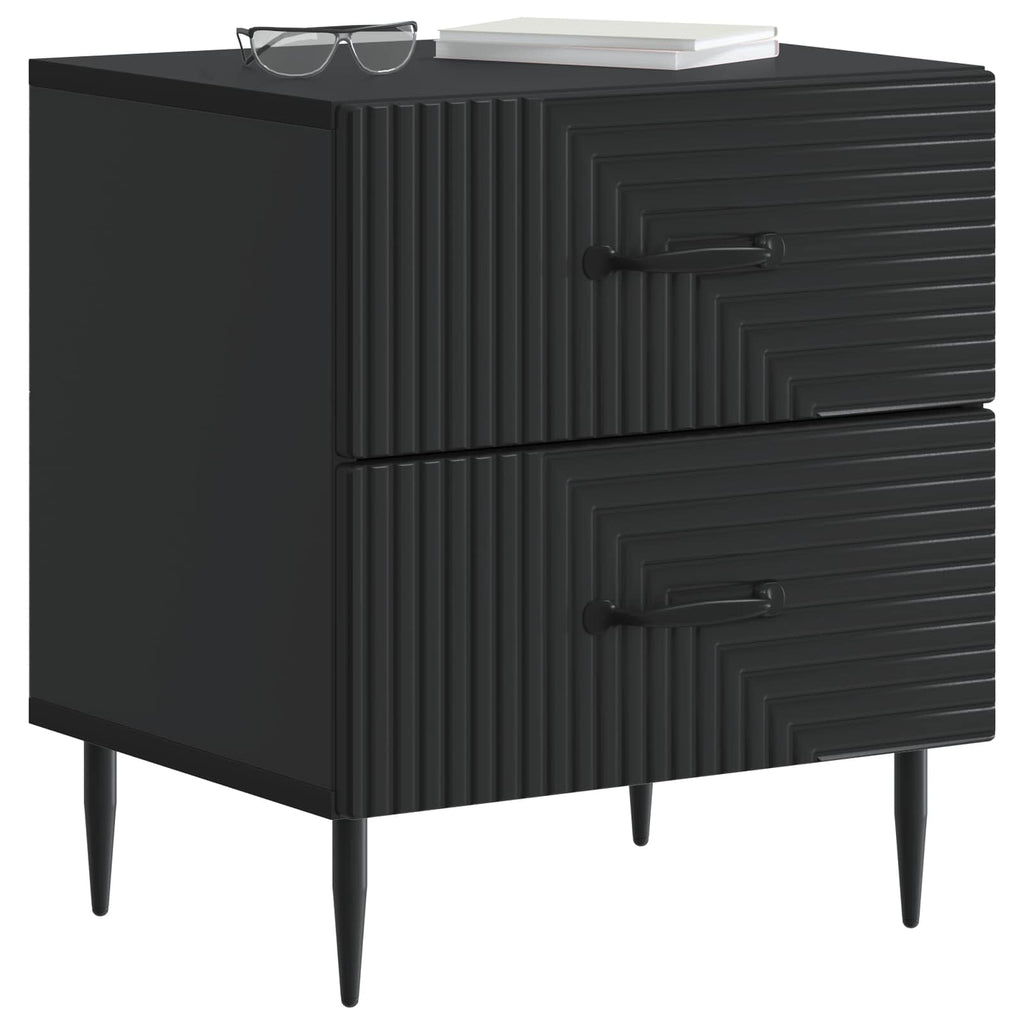 Nachttisch 2 pcs Schwarz 43 x 34,5 x 47,5 cm Holzwerkstoff