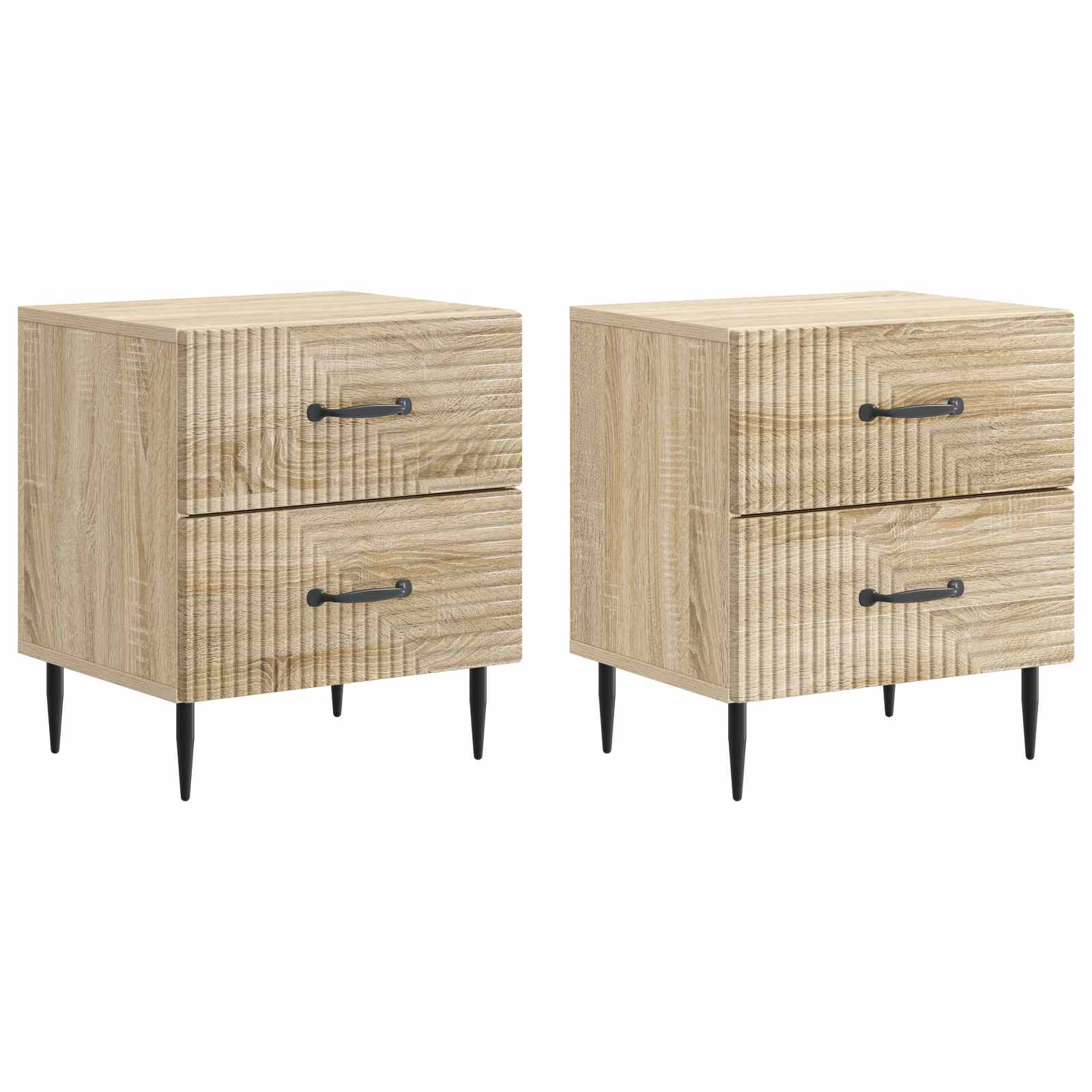 Nachttisch 2 pcs Sonoma-Eiche 43 x 34,5 x 47,5 cm Holzwerkstoff