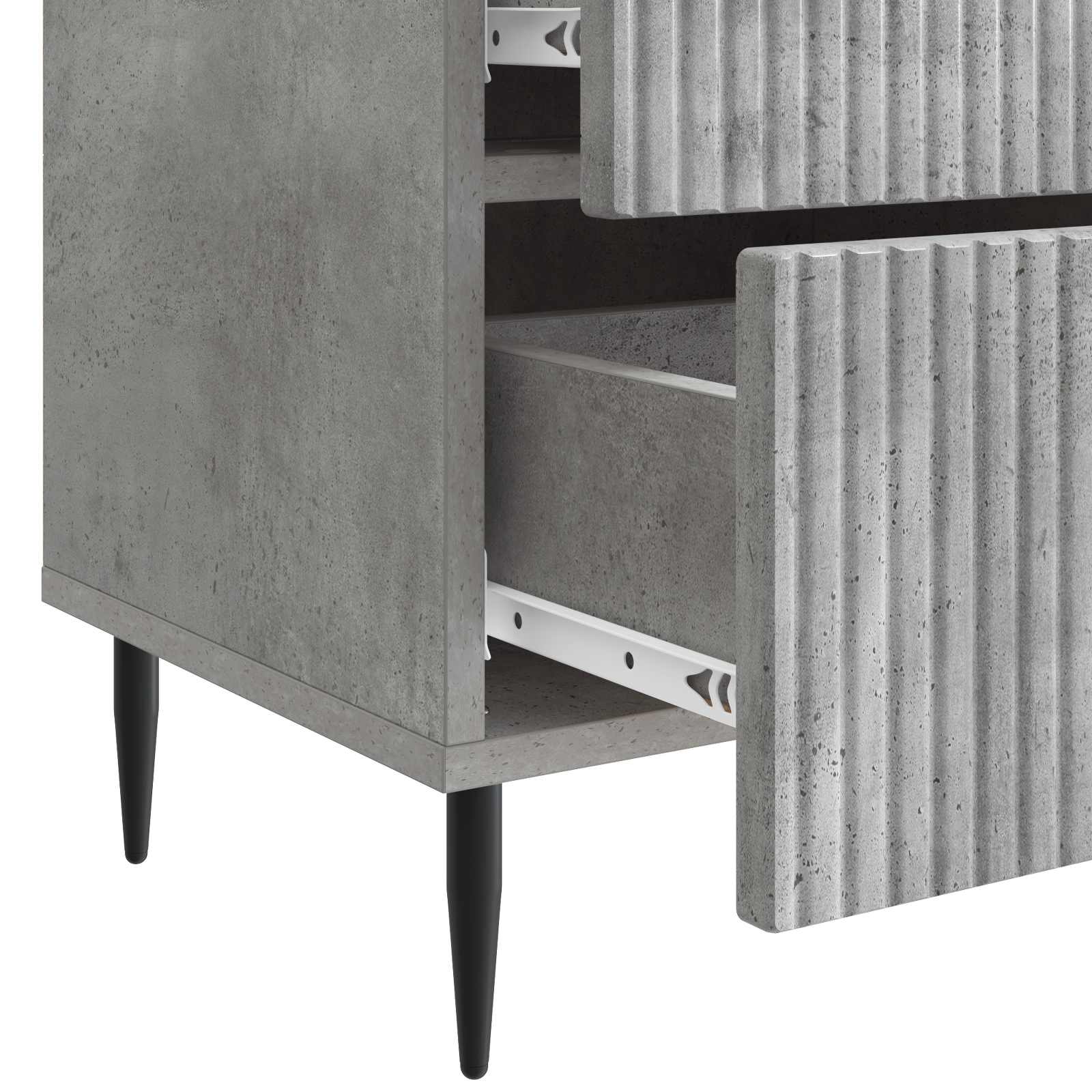 Nachttisch 2 pcs Betongrau 43 x 34,5 x 47,5 cm Holzwerkstoff