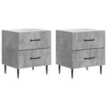 Nachttisch 2 pcs Betongrau 43 x 34,5 x 47,5 cm Holzwerkstoff