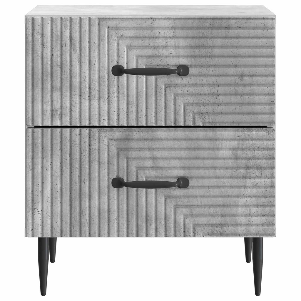 Nachttisch 2 pcs Betongrau 43 x 34,5 x 47,5 cm Holzwerkstoff