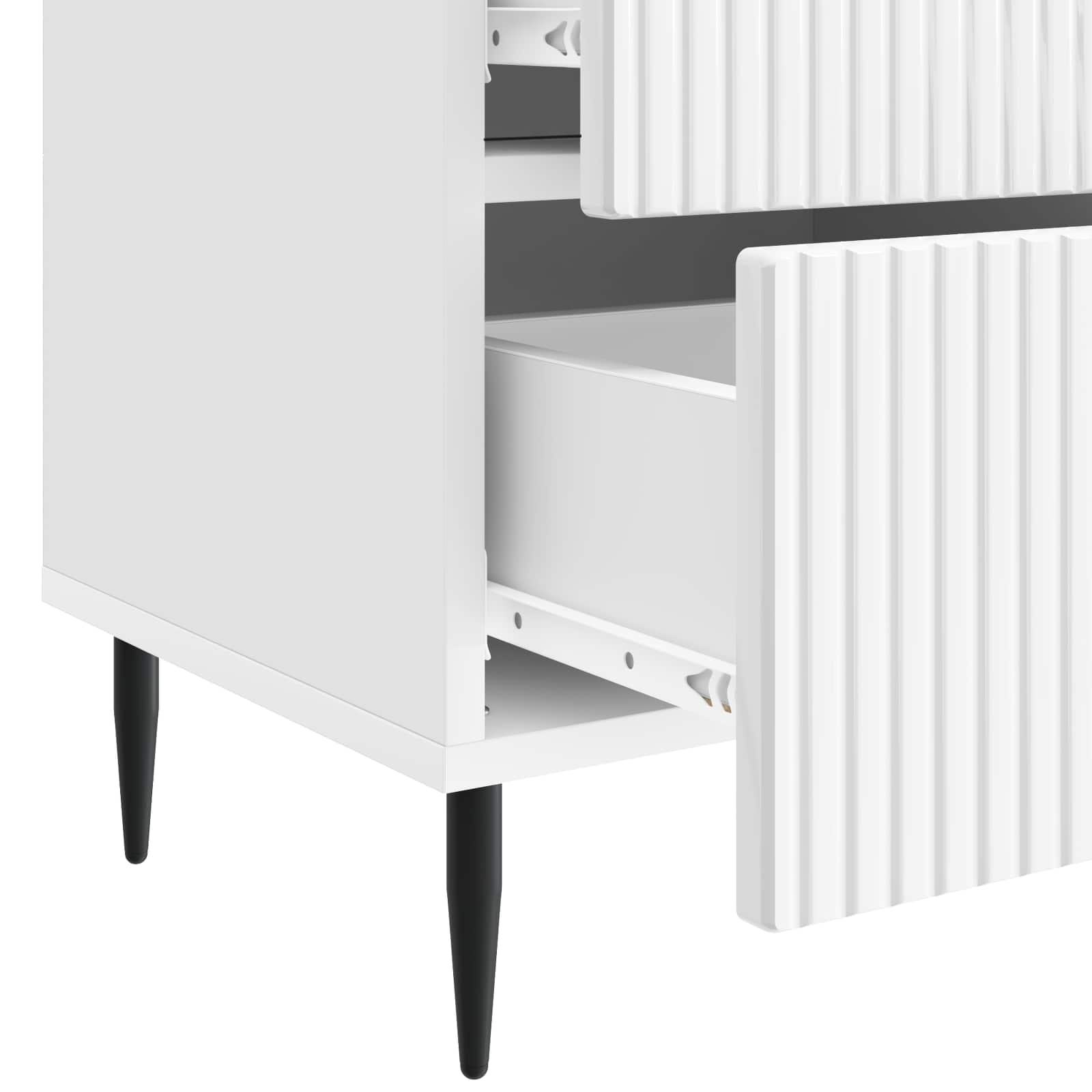 Nachttisch 2 pcs Hochglanz Weiß 43 x 34,5 x 47,5 cm
