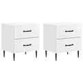 Nachttisch 2 pcs Hochglanz Weiß 43 x 34,5 x 47,5 cm
