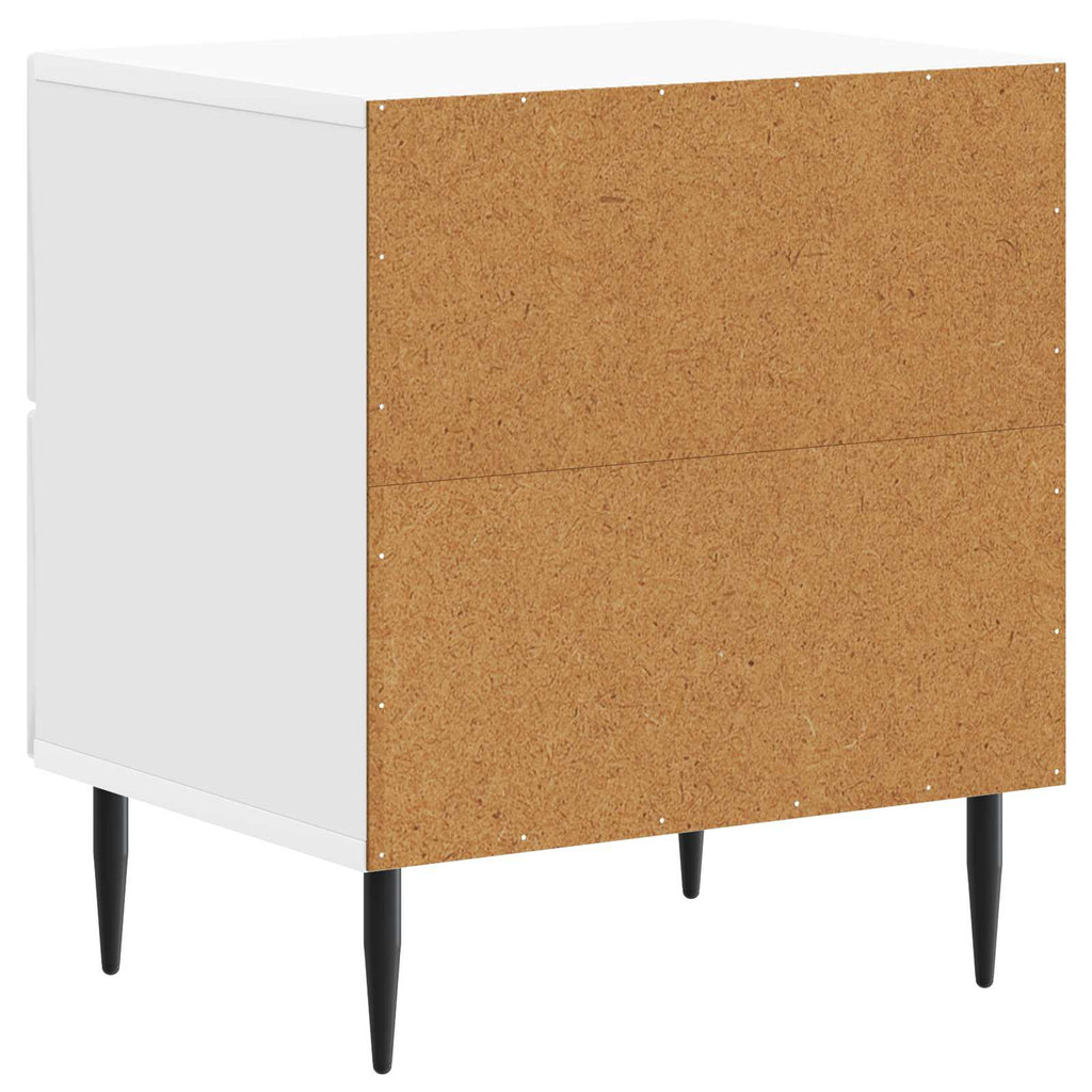 Nachttisch 2 pcs Hochglanz Weiß 43 x 34,5 x 47,5 cm
