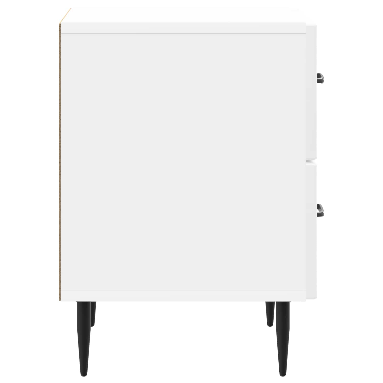 Nachttisch 2 pcs Hochglanz Weiß 43 x 34,5 x 47,5 cm
