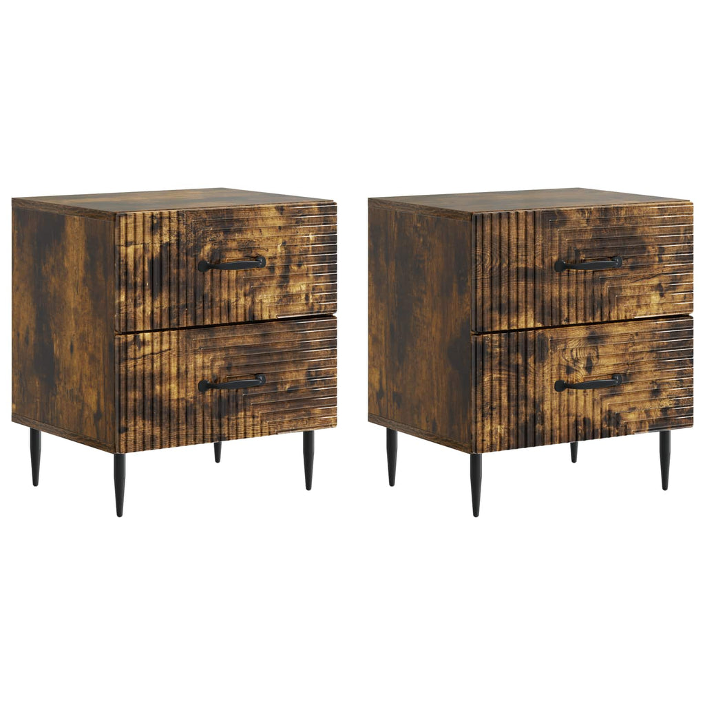 Nachttisch 2 pcs Geräucherte Eiche 43 x 34,5 x 47,5 cm