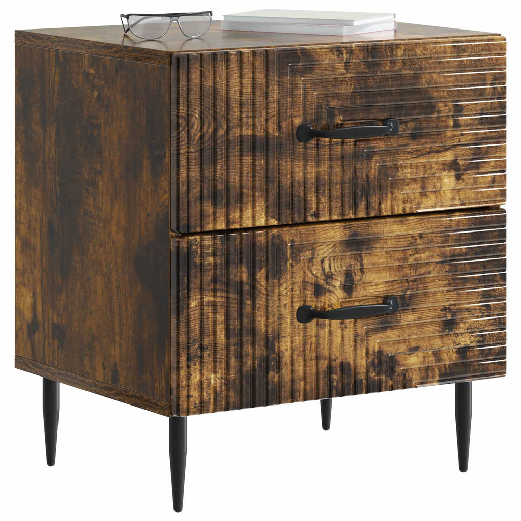 Nachttisch 2 pcs Geräucherte Eiche 43 x 34,5 x 47,5 cm