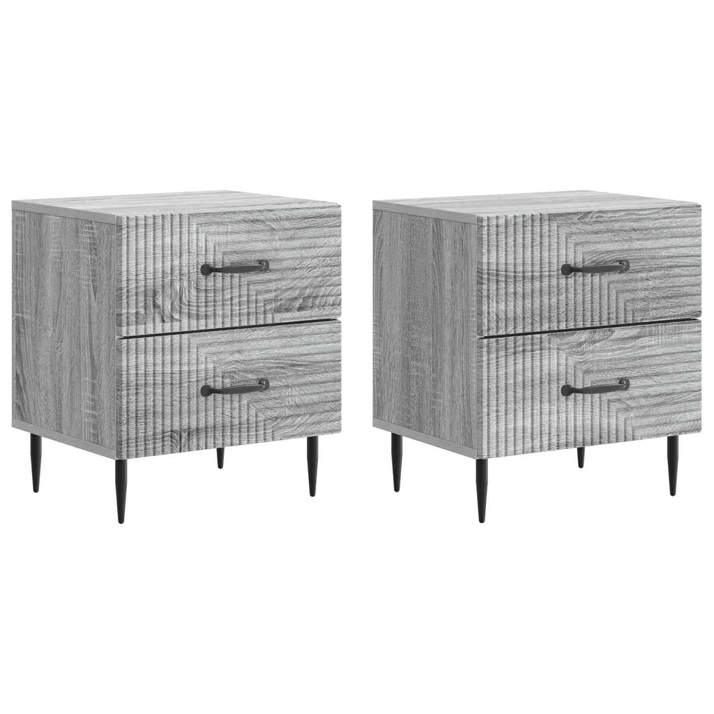 Nachttisch 2 pcs Graues Sonoma 43 x 34,5 x 47,5 cm