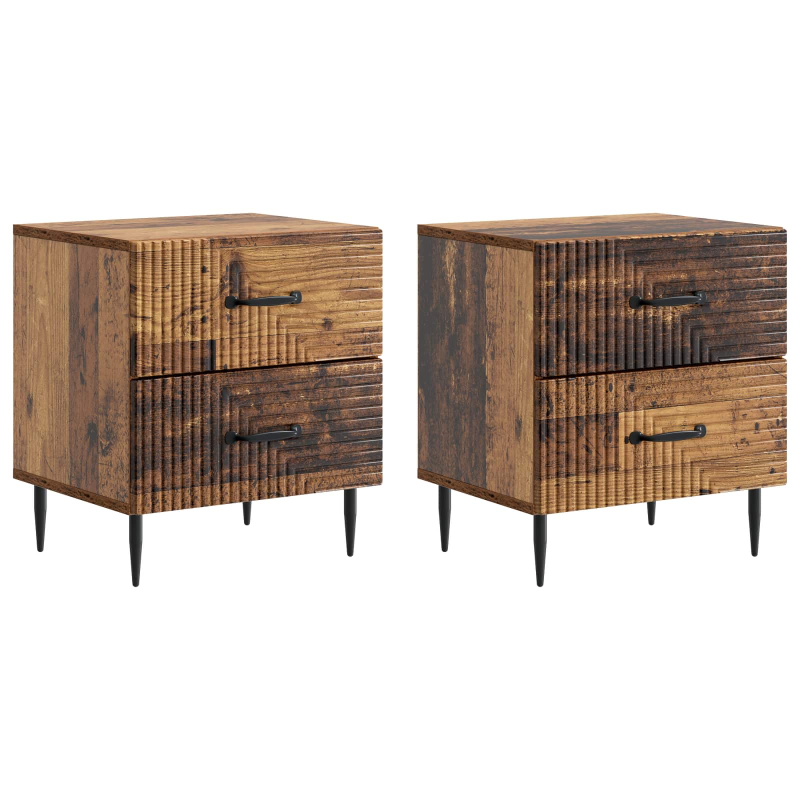Nachttisch 2 pcs Altholz 43 x 34,5 x 47,5 cm Holzwerkstoff