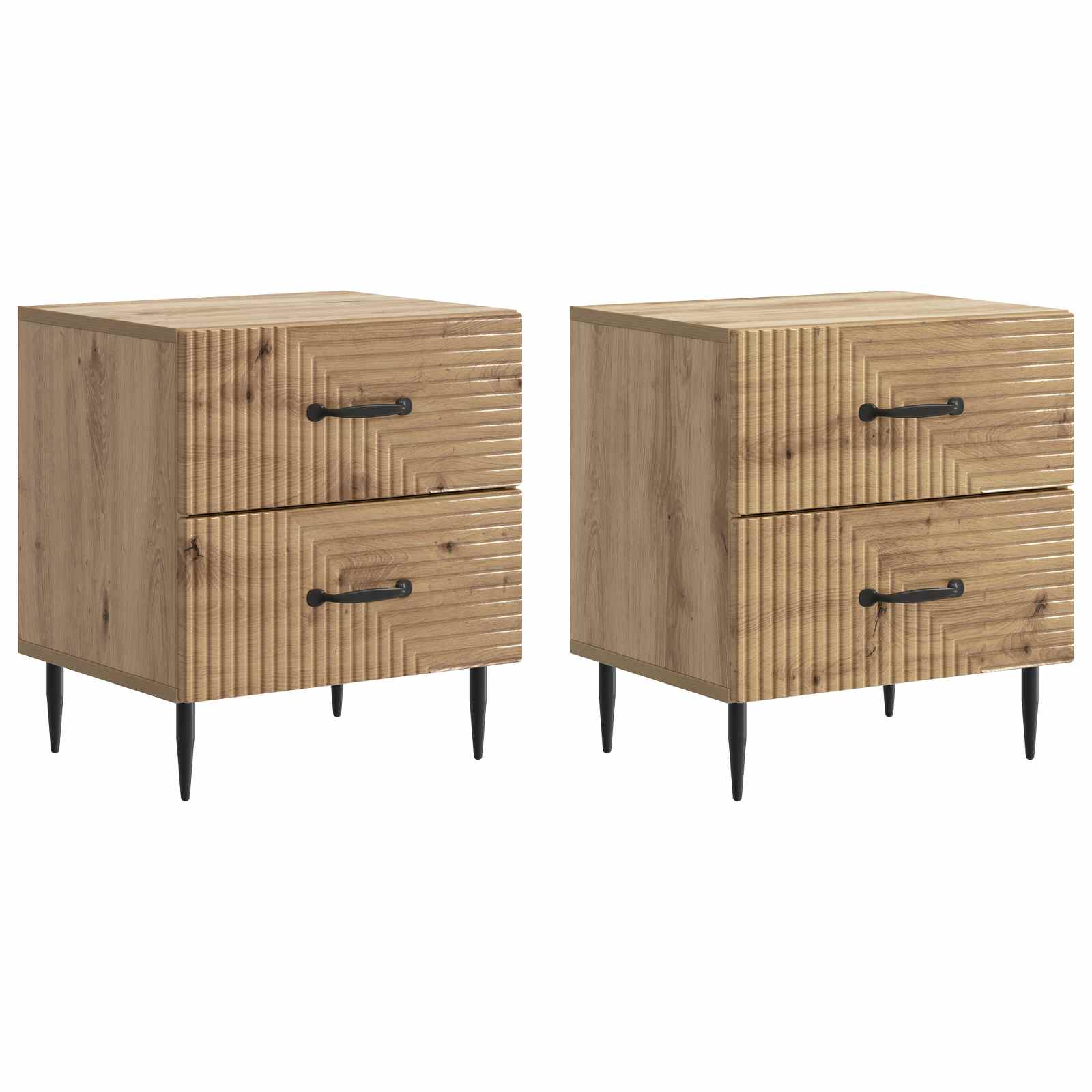 Nachttisch 2 pcs Artisan-Eiche 43 x 34,5 x 47,5 cm